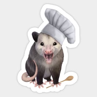 Chef Opossum - cute possum in a chefs hat Sticker